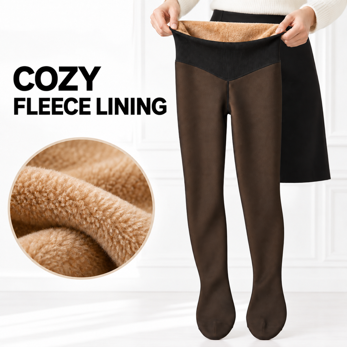 Sheer-Look Fleece Tights