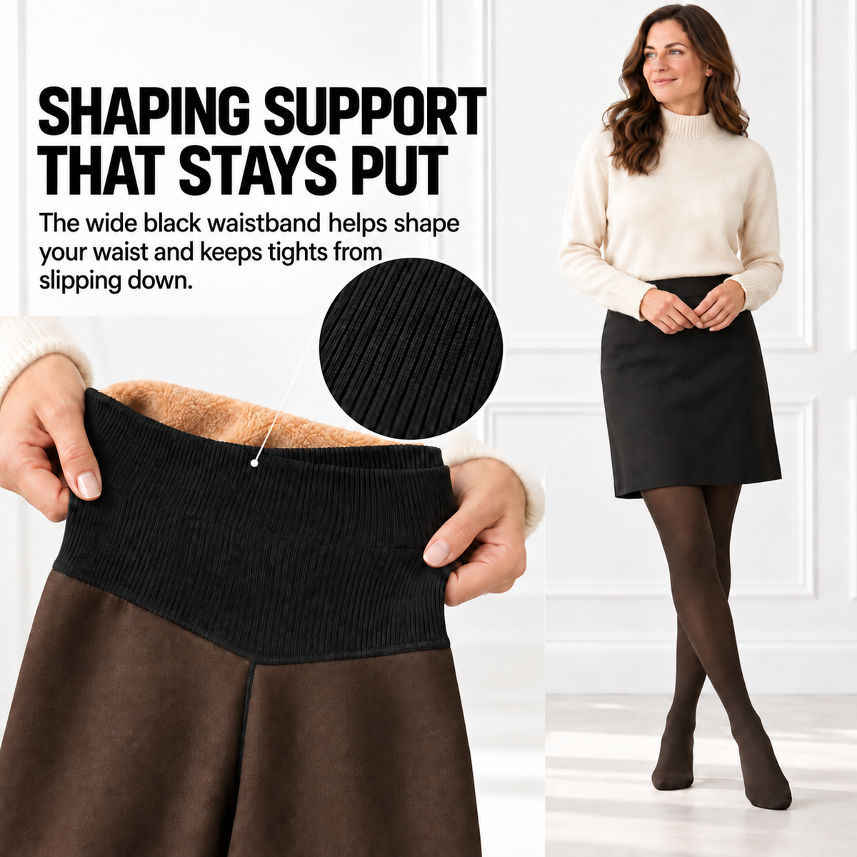 Sheer-Look Fleece Tights
