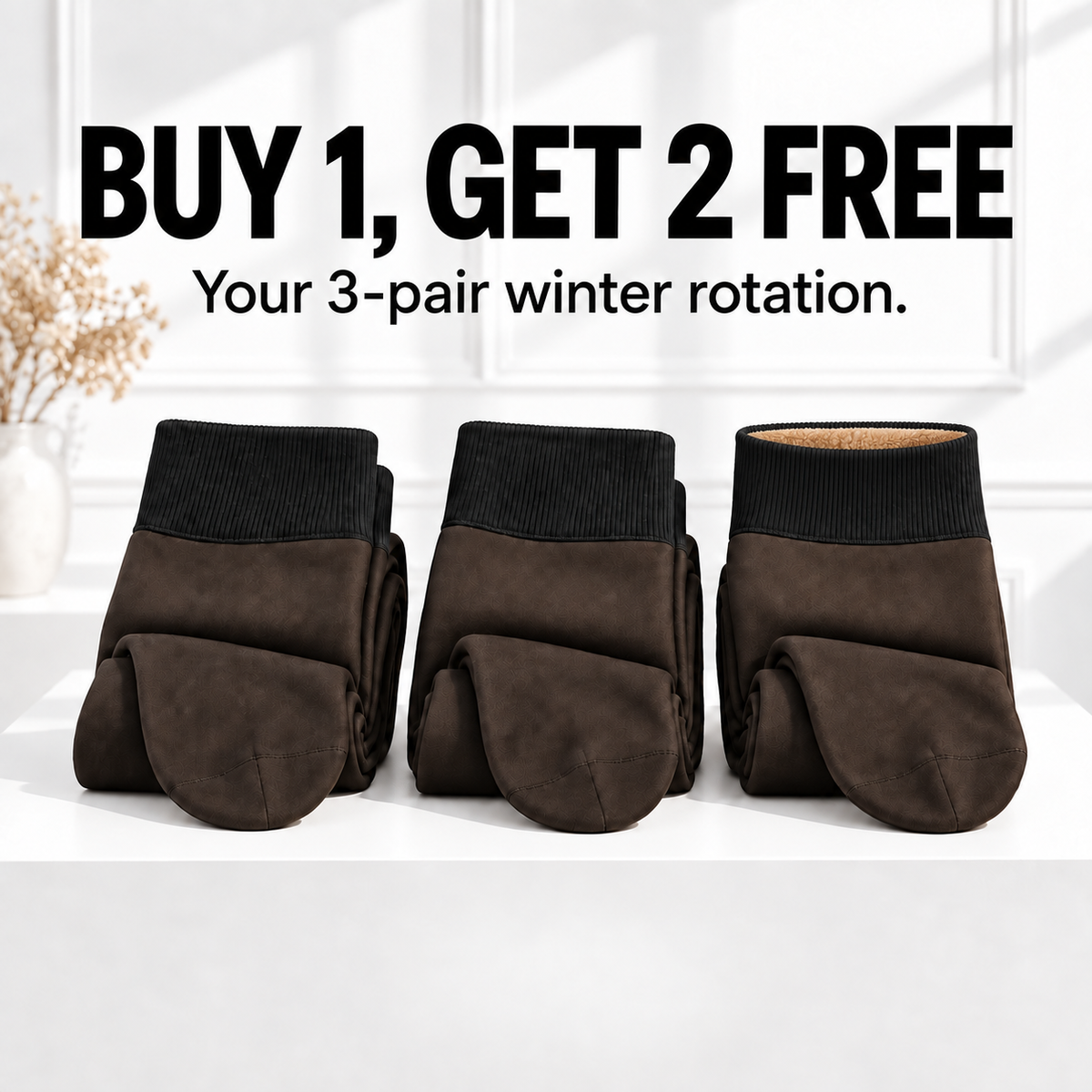Sheer-Look Fleece Tights