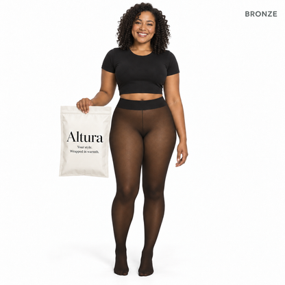 Sheer-Look Fleece Tights