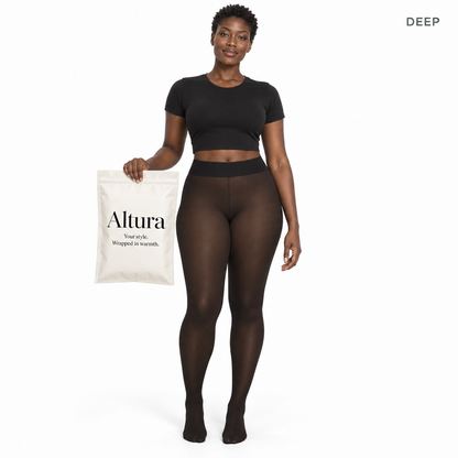 Sheer-Look Fleece Tights