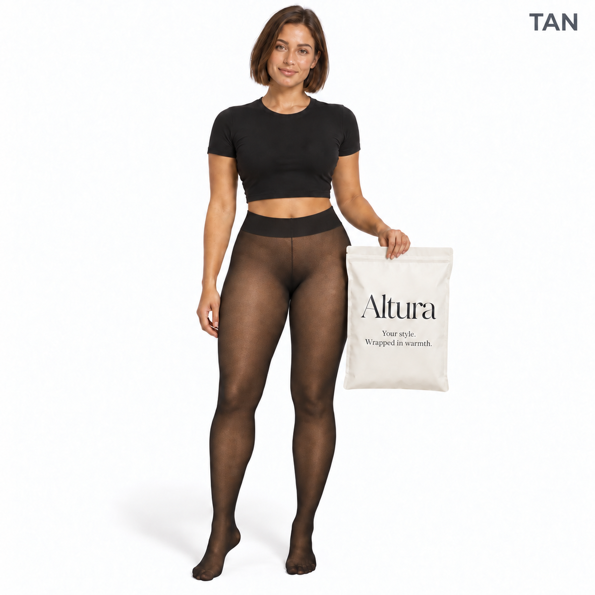 Sheer-Look Fleece Tights